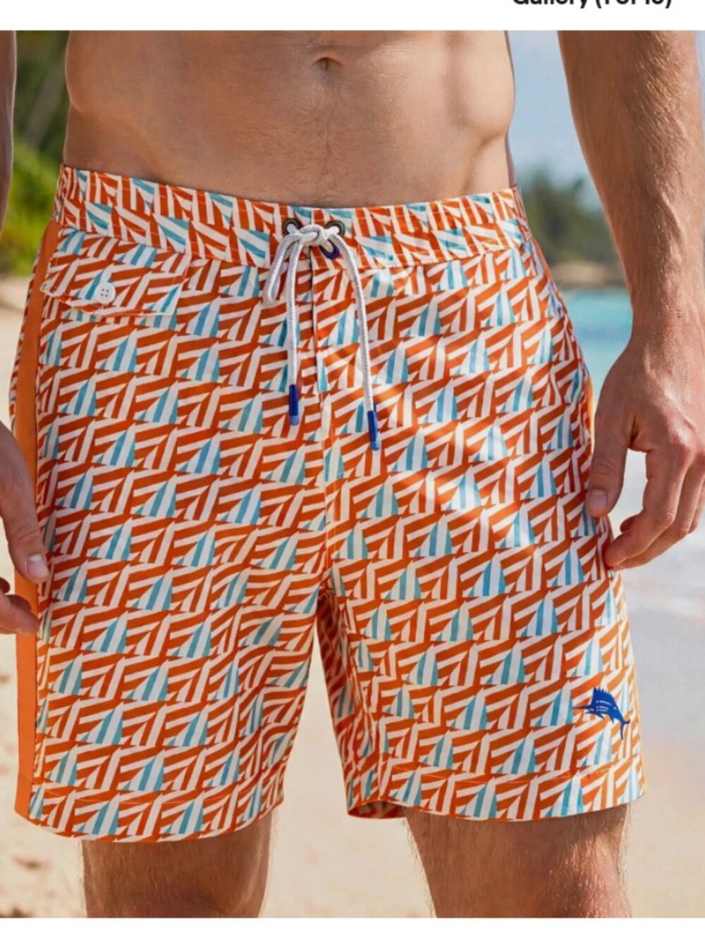 Tommy Bahama Rialto Sail Away Geo 6" Swim Trunks Board Shorts size M $100